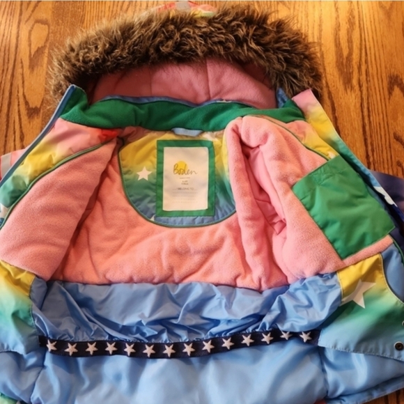 Boden 3/4 years colorful star rainbow coat jacket 3t 4t - Picture 2 of 6